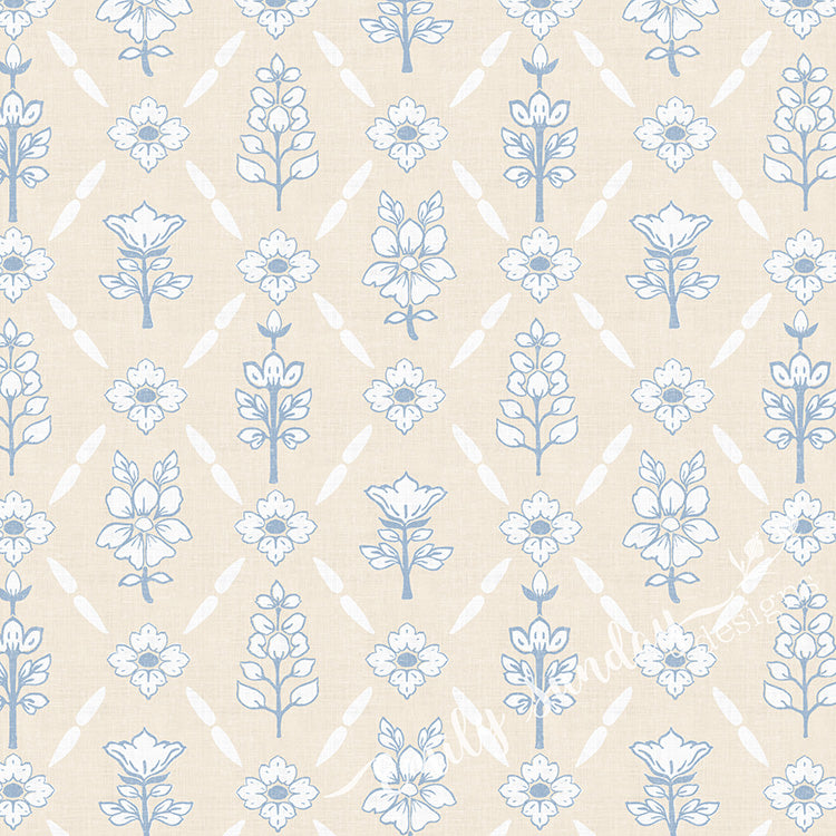 Vintage Floral Argyle Pink peel and stick wallpaper pattern swatch